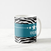 Blue Sassy Star Zebra Tasse (VorderseiteRechts)