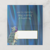 Blue Satin and Peacock Wedding Folding Platzkarte (Außenseite Aufgefaltet)