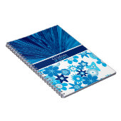 Blue Satin in Blume Personalisiert Journal Notizblock (Rechte Seite)