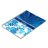 Blue Satin in Blume Personalisiert Journal Notizblock (Linke Seite)