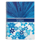 Blue Satin in Blume Personalisiert Journal Notizblock (Vorderseite)