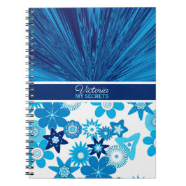 Blue Satin in Blume Personalisiert Journal Notizblock