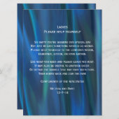 Blue Satin Look Wedding Basket Sign Einladung (Vorne/Hinten)