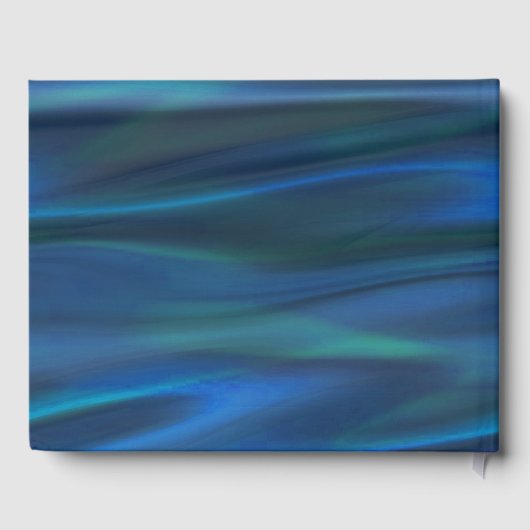 Blue Satin und Peacock Wedding Gästebuch (Rückseite)