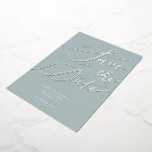 Blue Save the Date Calligraphy Folieneinladung (Gedreht)
