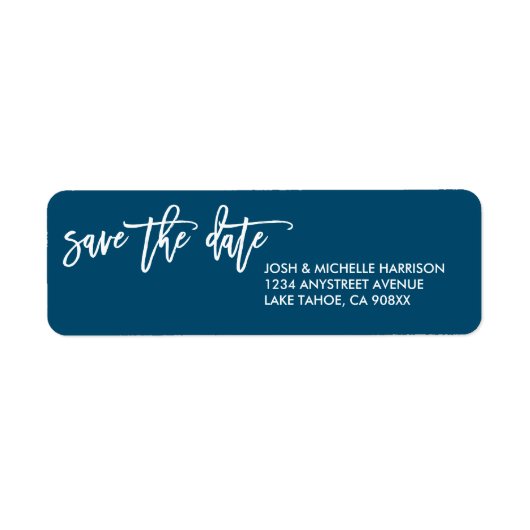 Blue Save the Date Rücksendeadresse (Vorne)