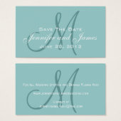 Blue Save the Date Wedding Website Insert (Vorne & Hinten)