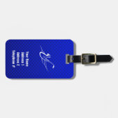 Blue Saxophon Gepäckanhänger (Vorderseite horizontal)
