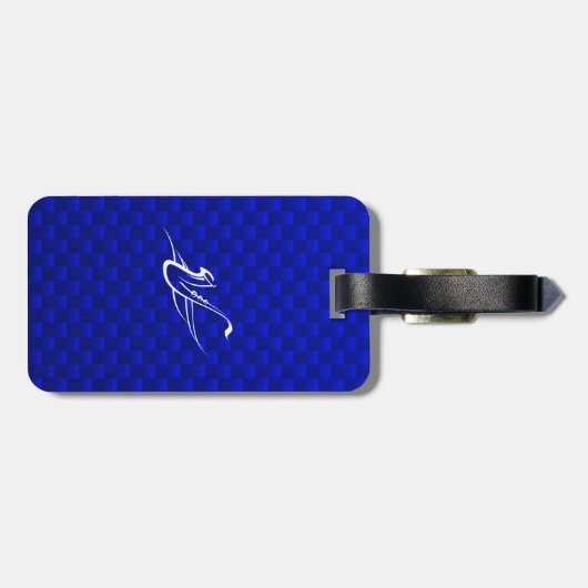 Blue Saxophon Gepäckanhänger (Rückseite horizontal)