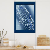Blue Saxophon Print Poster (Küche)