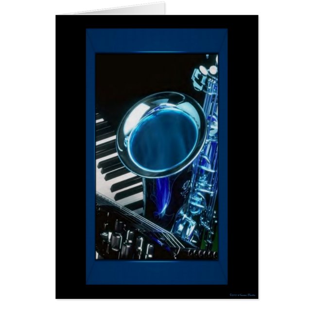 Blue Saxophone Card (Vorne)
