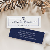 Blue Scales of Justice School Graduate Mini Visitenkarte