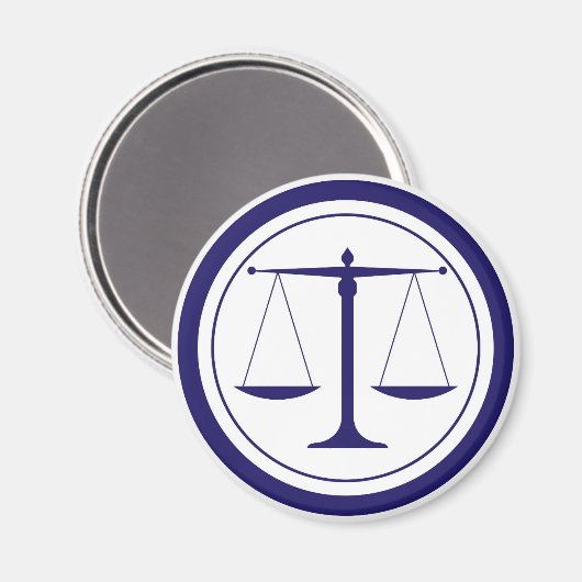 Blue Scales of Justice Silhouette Magnet (Vorderseite/Rückseite)