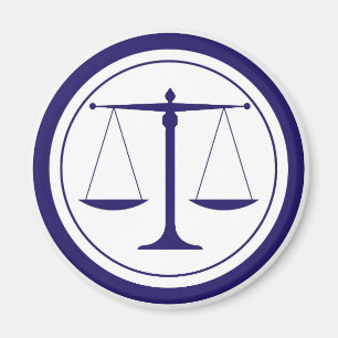 Blue Scales of Justice Silhouette Magnet