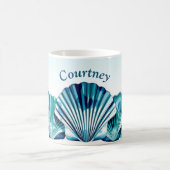 Blue Scallop Border Kaffeetasse (Mittel)