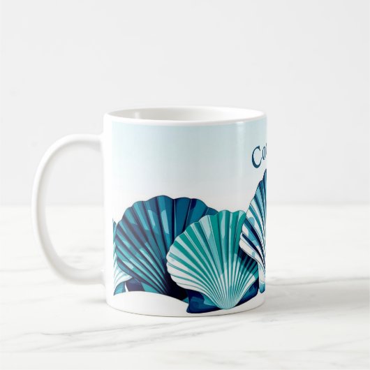 Blue Scallop Border Kaffeetasse (Links)