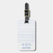 Blue Scallop Seashells Personalisiert Gepäckanhänger (Vorderseite vertikal)