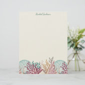 Blue Scallop Shells and Coral Briefbogen (Stehend Vorderseite)