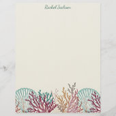Blue Scallop Shells and Coral Briefbogen (Vorderseite)