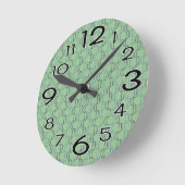 Blue Scallops Runde Wanduhr (Winkel)