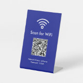 Blue Scan for WiFi Custom QR-Code Beruflich Sockelschild (Vorderseite)