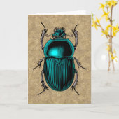 Blue Scarab Grußkarte Karte (Gelbe Blume)