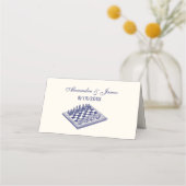 Blue Schach Set Schachbrett Place Escort Card Elfe Platzkarte (Vorderseite)