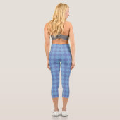 Blue Schachbrett Diamond Pattern Capri Leggings (Rückseite)