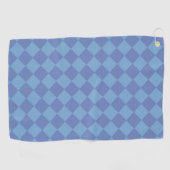 Blue Schachbrett Diamond Pattern Golfhandtuch (Horizontal)