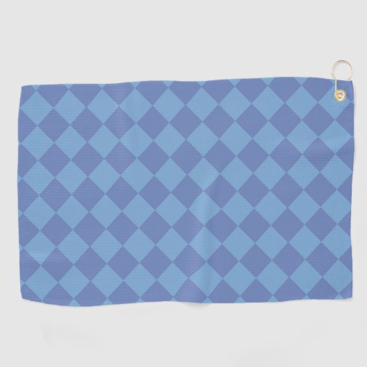 Blue Schachbrett Diamond Pattern Golfhandtuch (Horizontal)