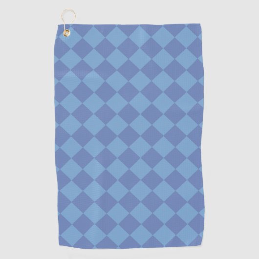 Blue Schachbrett Diamond Pattern Golfhandtuch (Vorderseite)