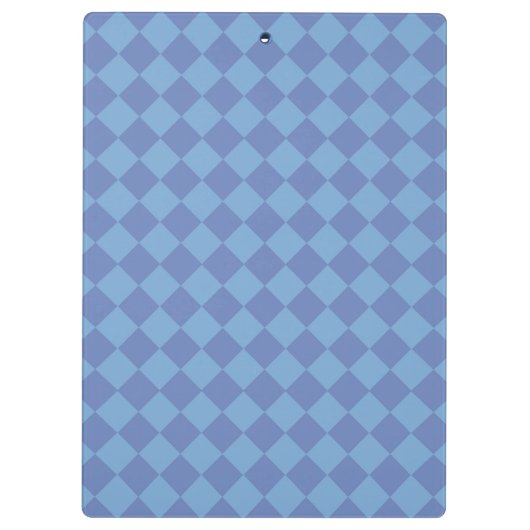 Blue Schachbrett Diamond Pattern Klemmbrett (Rückseite)