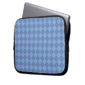 Blue Schachbrett Diamond Pattern Laptopschutzhülle (Vorderseite Links)