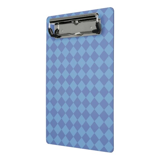 Blue Schachbrett Diamond Pattern Mini Klemmbrett (Gewinkelt2)