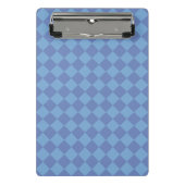 Blue Schachbrett Diamond Pattern Mini Klemmbrett (Vorderseite)