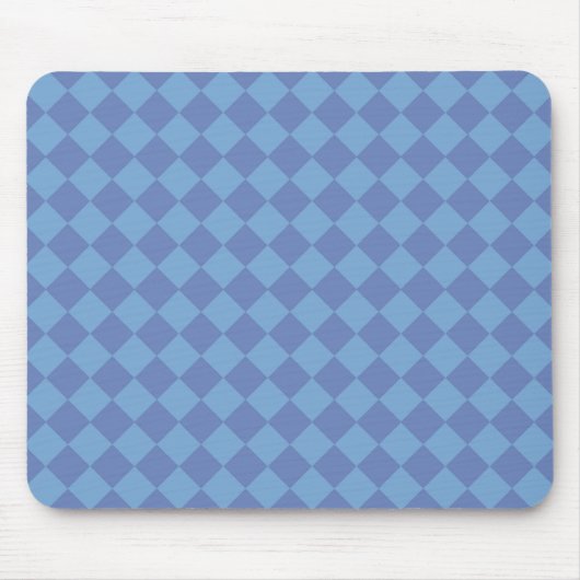 Blue Schachbrett Diamond Pattern Mousepad (Vorne)