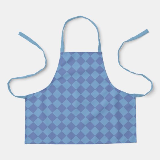 Blue Schachbrett Diamond Pattern Schürze (Vorderseite)