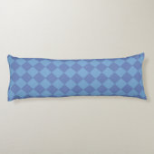 Blue Schachbrett Diamond Pattern Seitenschläferkissen (Rückseite)