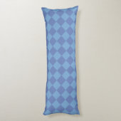 Blue Schachbrett Diamond Pattern Seitenschläferkissen (Rückseite (Vertikal))