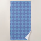 Blue Schachbrett Diamond Pattern Strandtuch (Vorderseite)