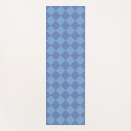 Blue Schachbrett Diamond Pattern Yogamatte (Vorderseite)
