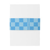 Blue Schachbrett Glitzer Einladungsbanderole (Rückseitenbeispiel)