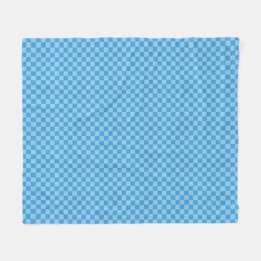 Blue Schachbrett Glitzer Fleecedecke (Vorderseite (Horizontal))