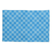 Blue Schachbrett Glitzer Kissenbezug (Rückseite-Links)