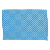 Blue Schachbrett Glitzer Kissenbezug (Vorderseite-Links)