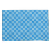 Blue Schachbrett Glitzer Kissenbezug (Vorderseite-Rechts)