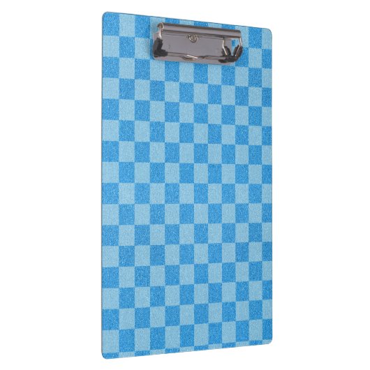 Blue Schachbrett Glitzer Klemmbrett (Rechts)