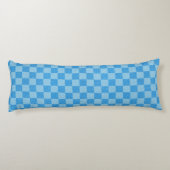 Blue Schachbrett Glitzer Seitenschläferkissen (Rückseite)