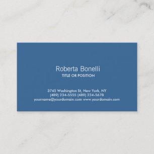 Blue Schlicht Contemporary Business Card Visitenkarte