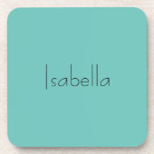 Blue Schlicht Creative Modern Name Minimalistisch Getränkeuntersetzer (Vorderseite)